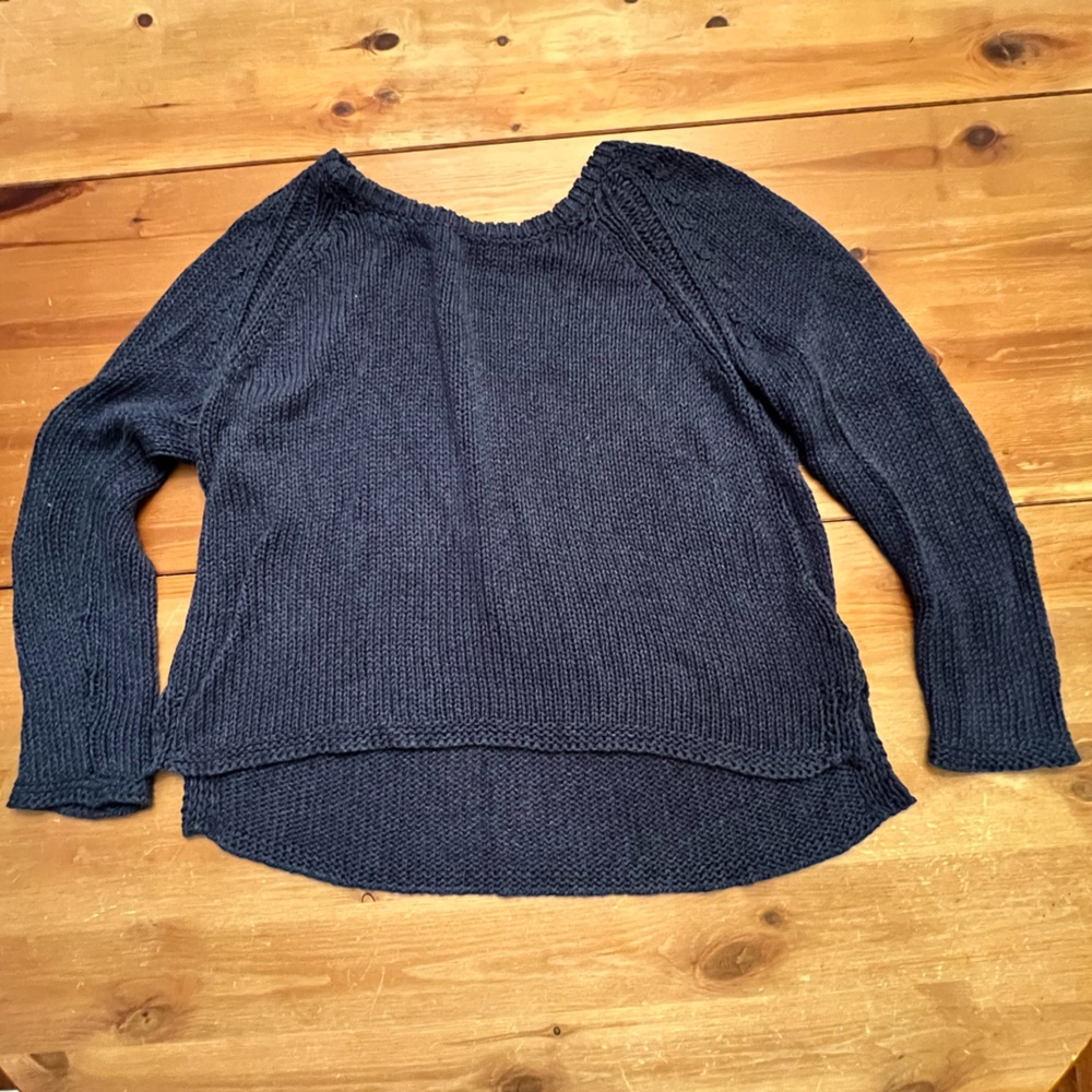 Women's Peruvian Connection 100% Pima Cotton Navy Sweater size Medium